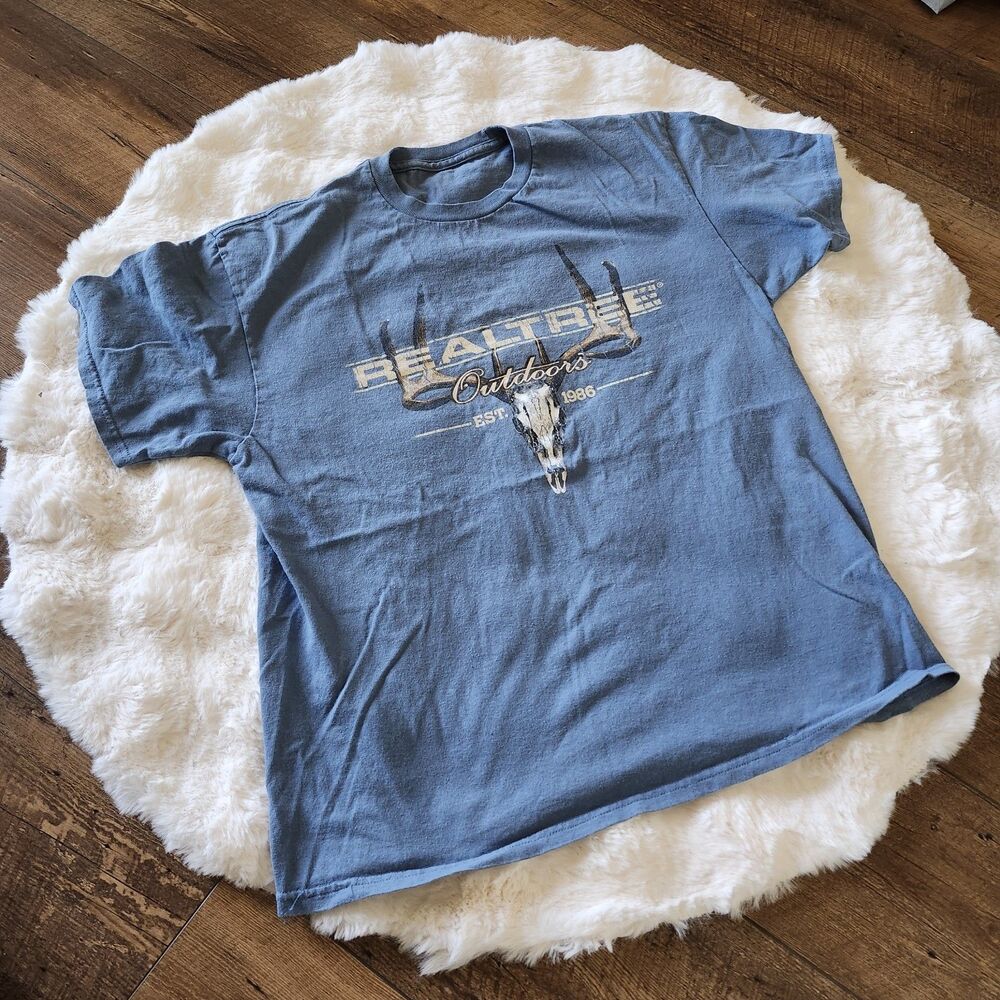 Realtree Men's Blue Outdoor Graphic T-Shirt Size M